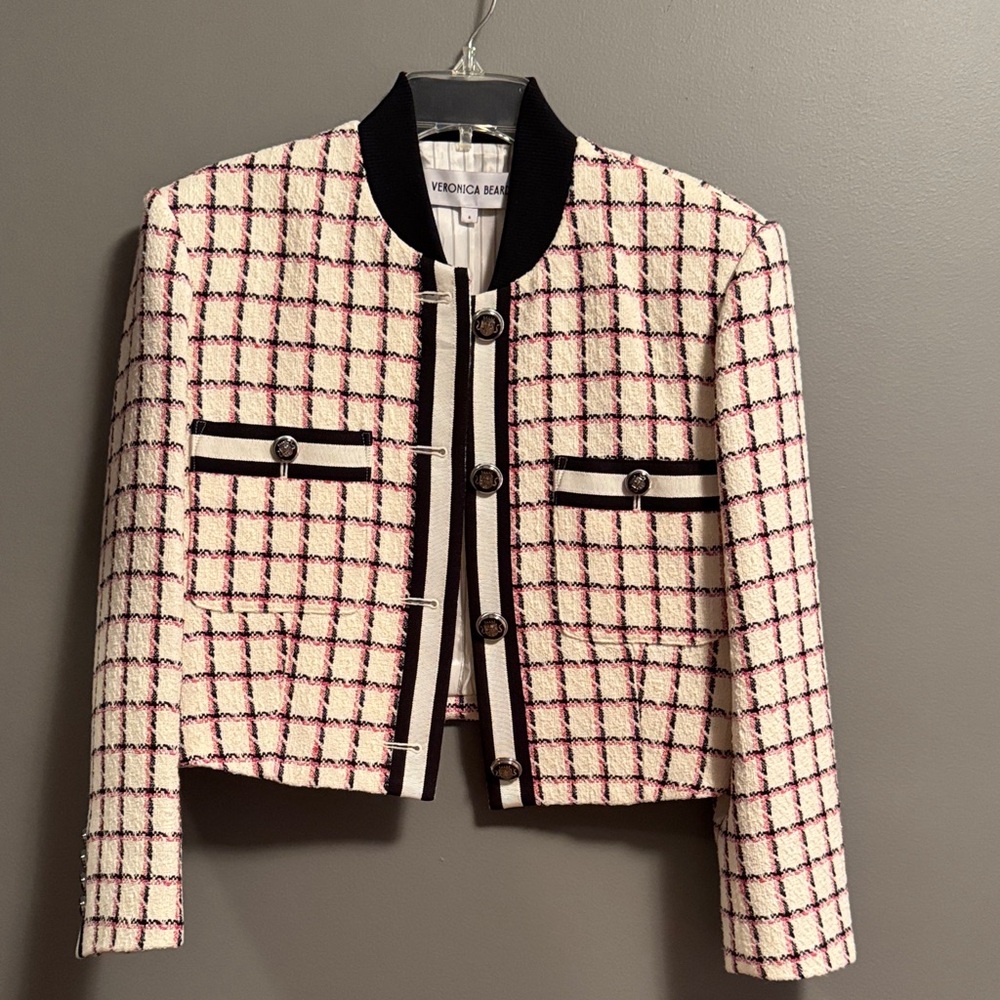 Veronica Beard plaid cropped blazer